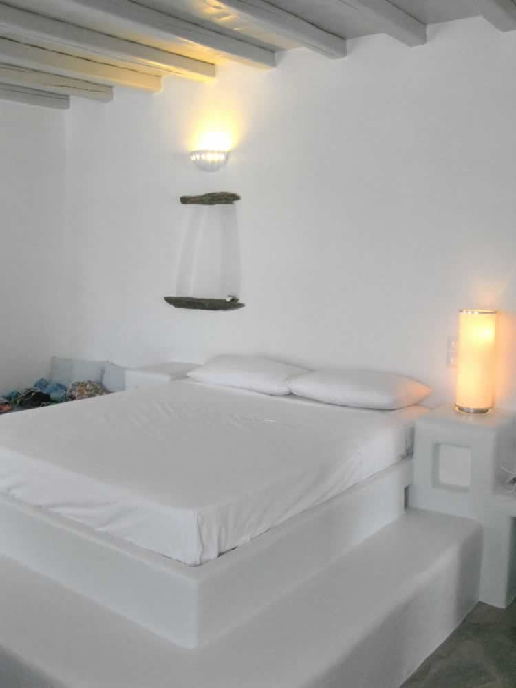 Pollux, Spacious bedroom with double bed, bathroom, kitchen lounge with settee/bed, TV, Vega Apartments in Tinos island, Cyclades